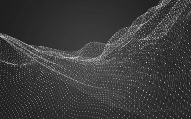 Çokgen alanı düşük Poli koyu arka plan, 3d render