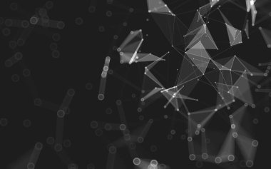 Çokgen alanı düşük Poli koyu arka plan, 3d render