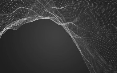 Çokgen alanı düşük Poli koyu arka plan, 3d render