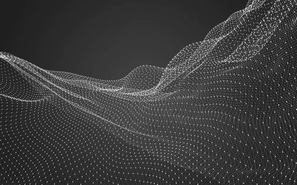 Çokgen alanı düşük Poli koyu arka plan, 3d render