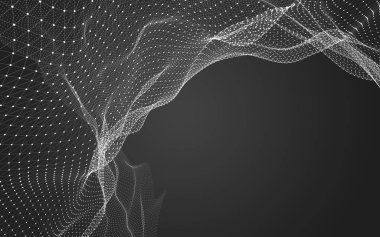 Çokgen alanı düşük Poli koyu arka plan, 3d render