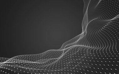 Çokgen alanı düşük Poli koyu arka plan, 3d render