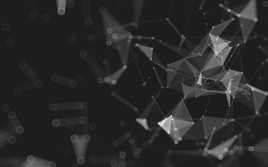 Çokgen alanı düşük Poli koyu arka plan, 3d render