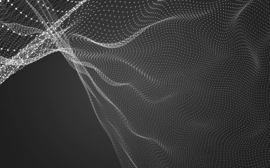 Çokgen alanı düşük Poli koyu arka plan, 3d render