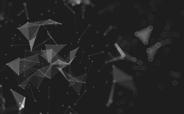 Çokgen alanı düşük Poli koyu arka plan, 3d render