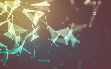 Çokgen alanı düşük Poli koyu arka plan, 3d render