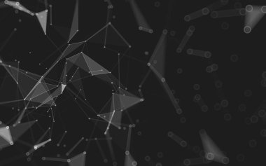 Çokgen alanı düşük Poli koyu arka plan, 3d render