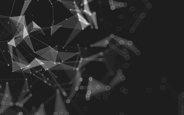 Çokgen alanı düşük Poli koyu arka plan, 3d render