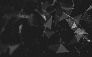 Çokgen alanı düşük Poli koyu arka plan, 3d render