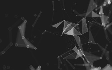 Çokgen alanı düşük Poli koyu arka plan, 3d render