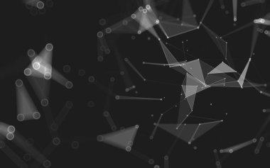 Çokgen alanı düşük Poli koyu arka plan, 3d render