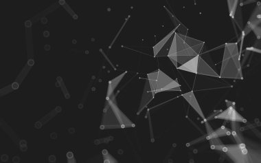 Çokgen alanı düşük Poli koyu arka plan, 3d render