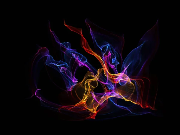 Dark abstract background with a glowing abstract waves — Stock Photo, Image