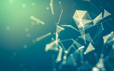 Çokgen alanı düşük Poli koyu arka plan, 3d render