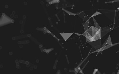 Çokgen alanı düşük Poli koyu arka plan, 3d render