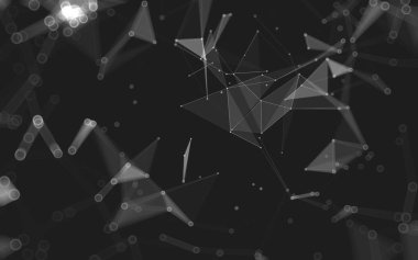 Çokgen alanı düşük Poli koyu arka plan, 3d render