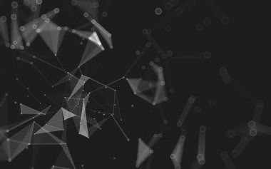 Çokgen alanı düşük Poli koyu arka plan, 3d render