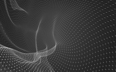 Çokgen alanı düşük Poli koyu arka plan, 3d render