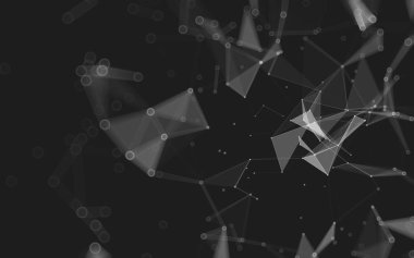 Çokgen alanı düşük Poli koyu arka plan, 3d render