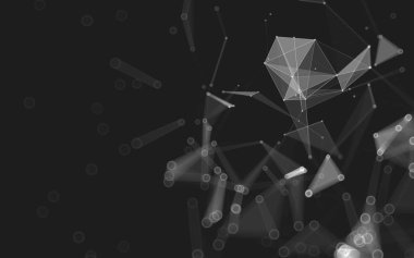 Çokgen alanı düşük Poli koyu arka plan, 3d render