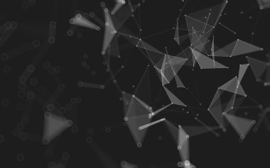 Çokgen alanı düşük Poli koyu arka plan, 3d render