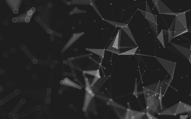 Çokgen alanı düşük Poli koyu arka plan, 3d render