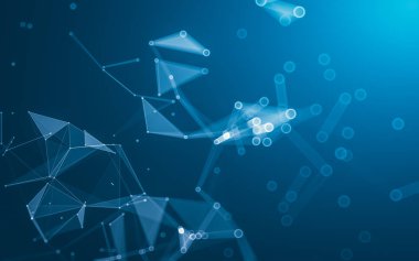 Çokgen alanı düşük Poli koyu arka plan, 3d render