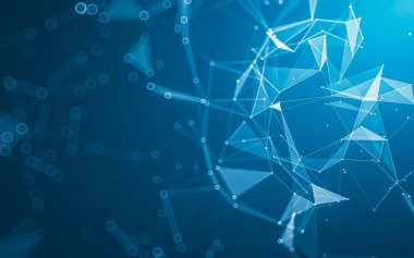 Çokgen alanı düşük Poli koyu arka plan, 3d render