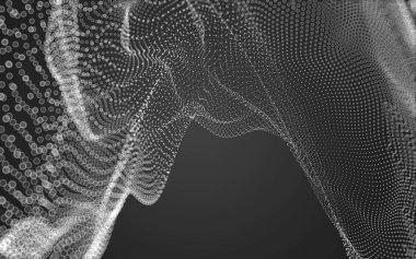 Çokgen alanı düşük Poli koyu arka plan, 3d render