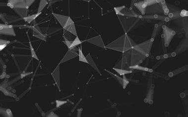 Çokgen alanı düşük Poli koyu arka plan, 3d render