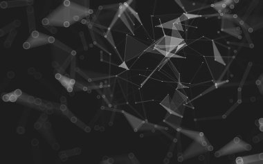 Çokgen alanı düşük Poli koyu arka plan, 3d render