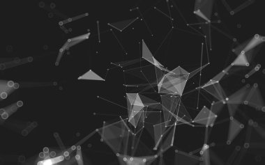 Çokgen alanı düşük Poli koyu arka plan, 3d render