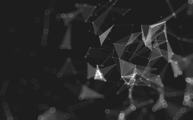 Çokgen alanı düşük Poli koyu arka plan, 3d render