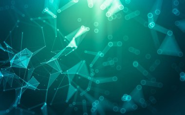 Çokgen alanı düşük Poli koyu arka plan, 3d render