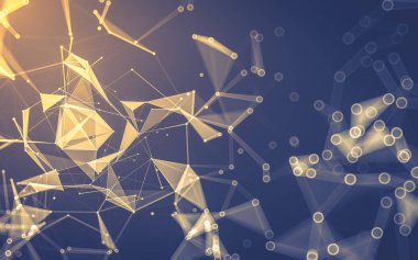 Çokgen alanı düşük Poli koyu arka plan, 3d render