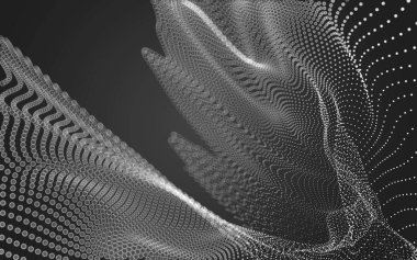 Çokgen alanı düşük Poli koyu arka plan, 3d render