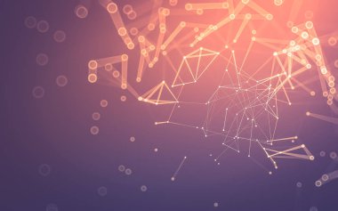 Çokgen alanı düşük Poli koyu arka plan, 3d render