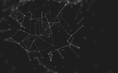 Çokgen alanı düşük Poli koyu arka plan, 3d render