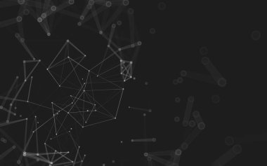 Çokgen alanı düşük Poli koyu arka plan, 3d render