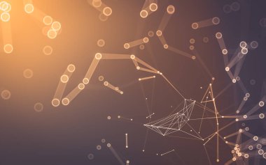 Çokgen alanı düşük Poli koyu arka plan, 3d render