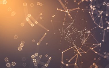 Çokgen alanı düşük Poli koyu arka plan, 3d render