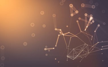 Çokgen alanı düşük Poli koyu arka plan, 3d render