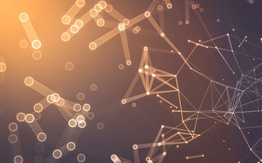 Çokgen alanı düşük Poli koyu arka plan, 3d render