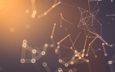 Çokgen alanı düşük Poli koyu arka plan, 3d render