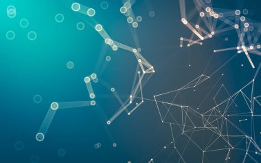 Çokgen alanı düşük Poli koyu arka plan, 3d render