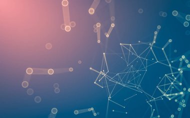 Çokgen alanı düşük Poli koyu arka plan, 3d render