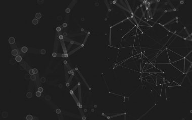 Çokgen alanı düşük Poli koyu arka plan, 3d render