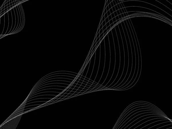 Тёмный абстрактный фон с светящимися абстрактными волнами — стоковое фото