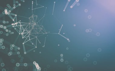 Çokgen alanı düşük Poli koyu arka plan, 3d render