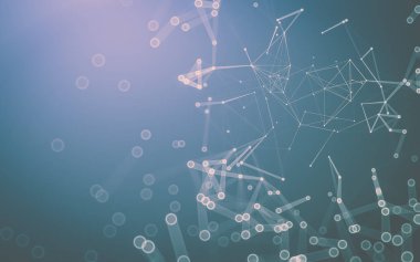 Çokgen alanı düşük Poli koyu arka plan, 3d render